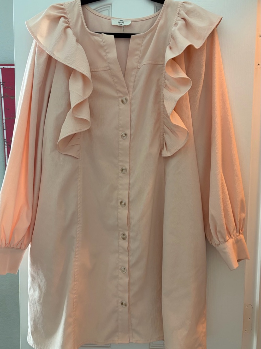 entro Peach Split-Neck Blouse